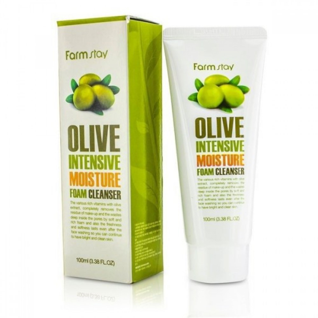 فوم شستشوی فارم استی مدل زیتون  FarmStay Olive Intensive Moisture Foam Cleanser 100ml