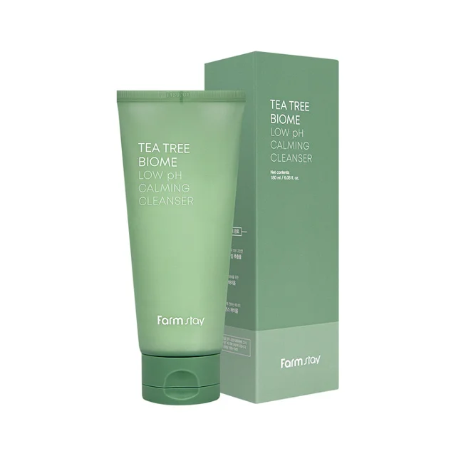 شوینده صورت آرام بخش آکنه درخت چای فارم استیFarmstay Tea Tree Biome Low PH Calming Cleanser