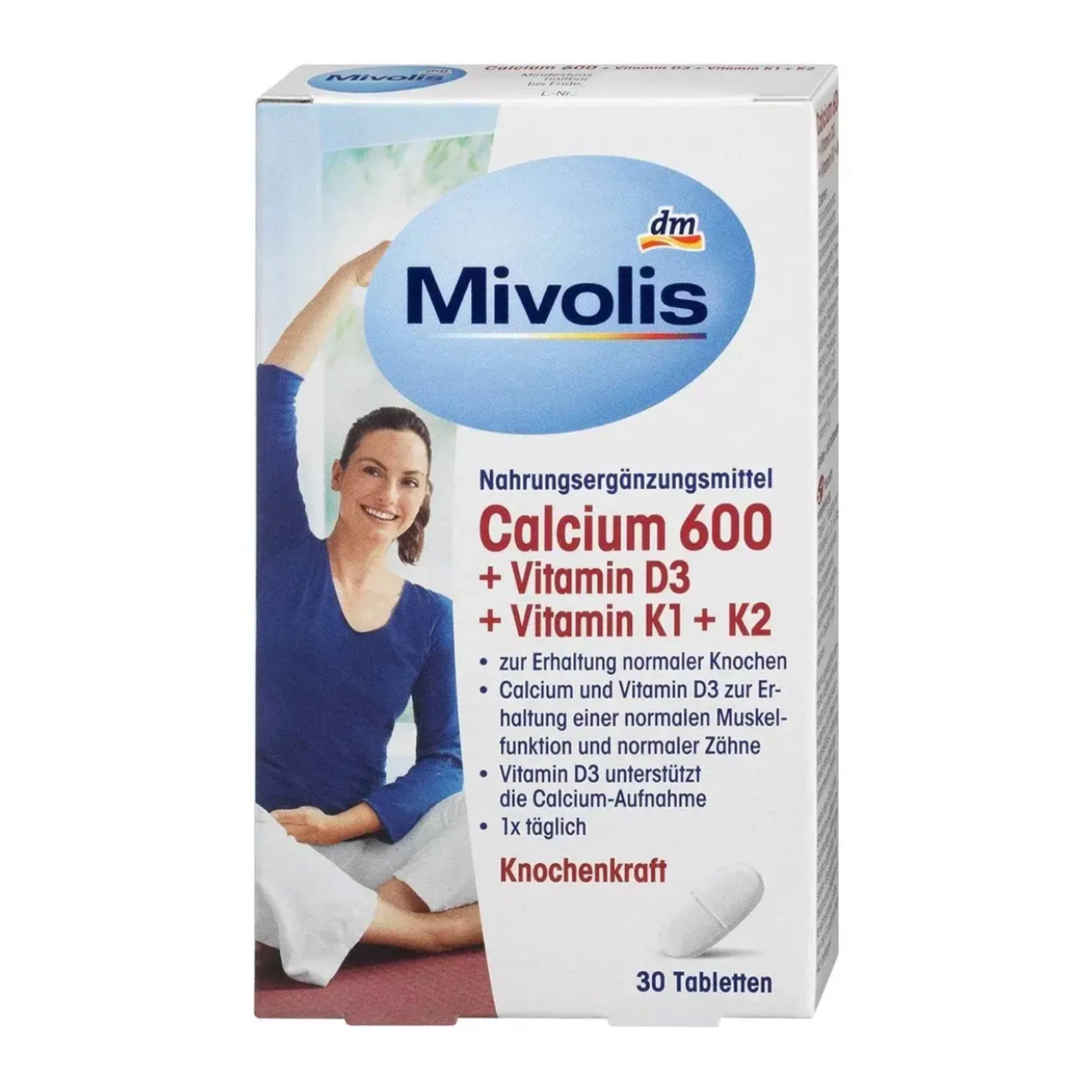 قرص کلسیم600 + D3+ K1 + K2 میولیس | Mivolis Calcium 600 + D3+ K1 + K2