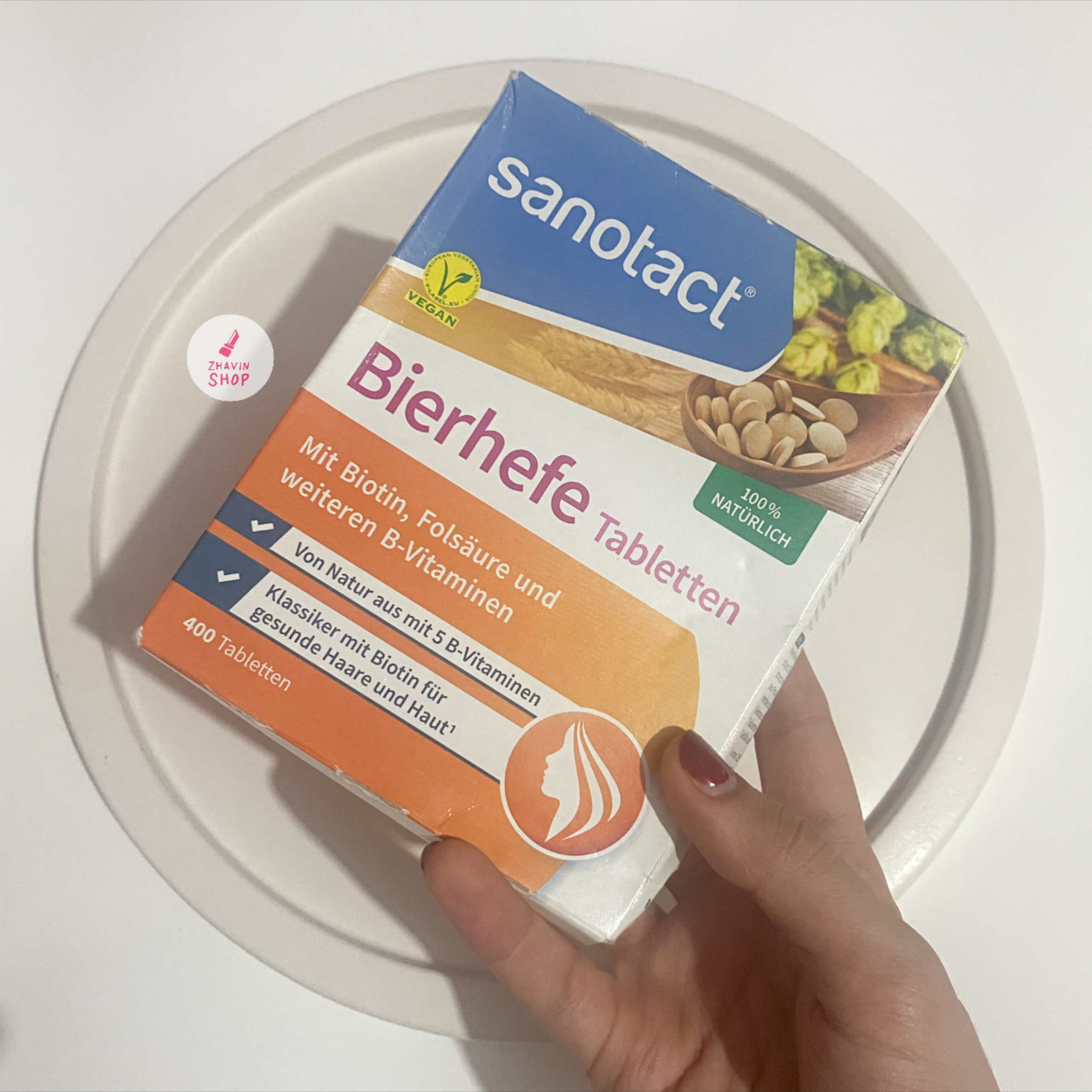 قرص مکمل کامل طبیعی پوست و مو عصاره جو سانوتک bierhefe tabletten sanotact